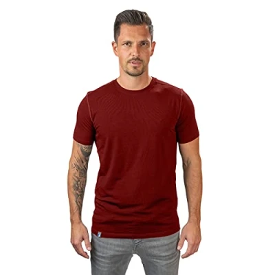 Afbeelding van Alpin Loacker Merino T Shirt Heren De Premium wol Korte Mouw, voor sport en wandelen, basislaag heren,Red L