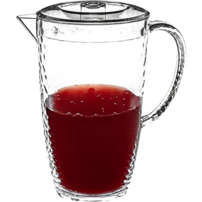 Afbeelding van 5Five Sapkan/schenkkan karaf met deksel 2 liter/2000 ml transparant kunststof Schenkkannen