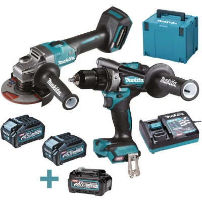 Afbeelding van Makita DK0124G201 40 V Max Combiset boren, schroeven en slijpen 2x4,0 ah, snellader in mbox