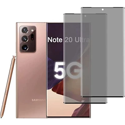 Afbeelding van Hkess 2 stuks gehard glas tegen spionage met Samsung Galaxy Note 20 Ultra 5G anti spy beschermfolie hardheid 9H, privacyfolie, 3D glasbescherming, privacyfilter