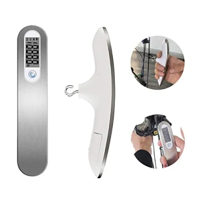 Afbeelding van 100lb Boogschieten Boog Schaal Opknoping Handheld Recurve Digitale Dynamometer Jacht Roestvrij Staal met Helder Lcd scherm g/oz/kg/lb