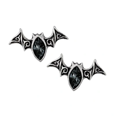 Afbeelding van Alchemy Gothic Stud oorbellen VIENNESE NIGHTS Zilverkleurig/Zwart