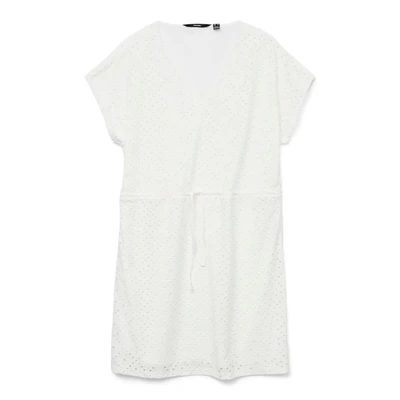 Afbeelding van VERO MODA mini jurk broderie ecru