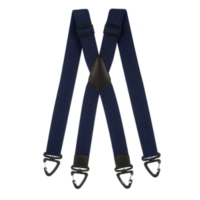 Afbeelding van Olata X Vormige Bretels met Kunststof Karabijnhaken 4 cm. Donkerblauw