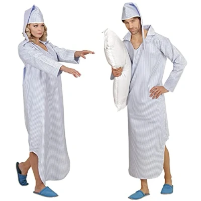 Afbeelding van WIDMANN „SLEEPWALKER (badjas, muts) (M/L),Blau wit