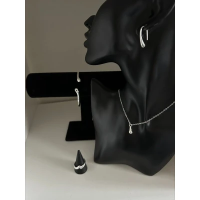 Afbeelding van Sieradenset, ketting, oorbellen, armband en ring