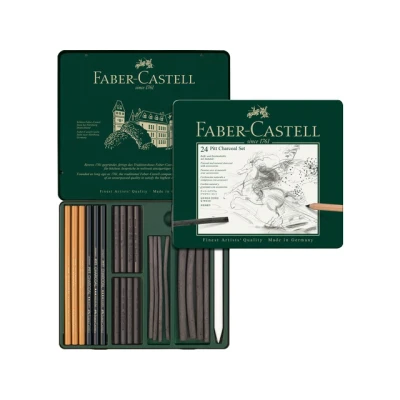 Afbeelding van Houtskoolset Faber Castell Pitt Monochrome 24 delig