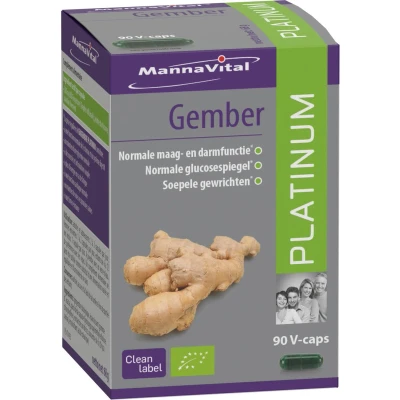 Afbeelding van Mannavital Gember Platinum Capsules 90VCP