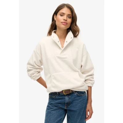 Afbeelding van Superdry Vrouwen Sport Tech Kraagloos Sweatshirt van Sherpastof Crème Grootte: 40