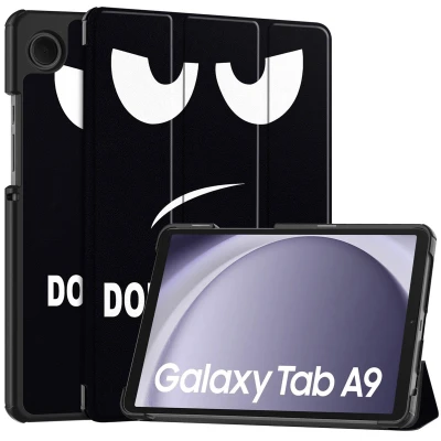 Afbeelding van Samsung Galaxy Tab A9 Hoes: iMoshion Design Trifold Bookcase Don&#039;t touch Kunstleder Tablet Hoezen
