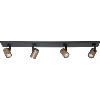 Afbeelding van Opbouwspot Aston ZwartBrons Metaal Langwerpig GU10 4 voudig 91,5cm