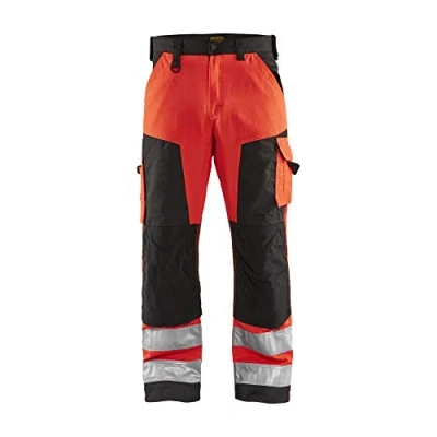 Afbeelding van Blaklader Werkbroek High Vis zonder spijkerzakken 1566 1811 Rood/Zwart C54