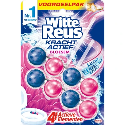 Afbeelding van 2+2 gratis: Witte Reus Toiletblok Kracht Actief Bloesem 2 stuks