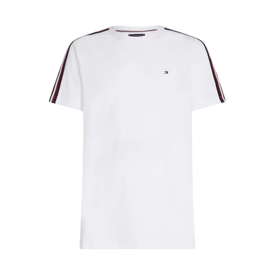Afbeelding van Tommy Hilfiger Global Stripe TAPE TEE Tshirt basic, Heren, Maat: Small, White