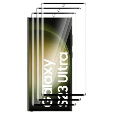 Afbeelding van FWKDWHPH [3 stuks]gehard glas beschermfolie voor Samsung Galaxy S23 Ultra, 3D volle dekking,9H hardheid,krasbestendig,zonder luchtbellen,HD Display Protection