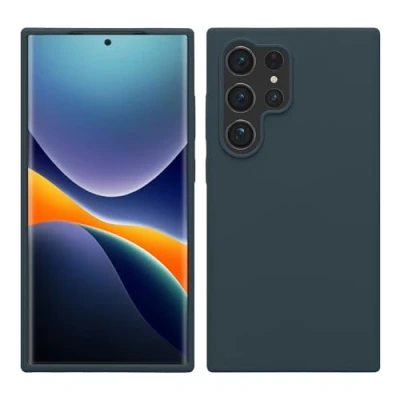 Afbeelding van kwmobile telefoonhoesje geschikt voor Samsung Galaxy S24 Ultra Hoesje met siliconen coating Smartphone case in leisteen