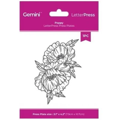 Afbeelding van Gemini LetterPress Press Plate Poppy