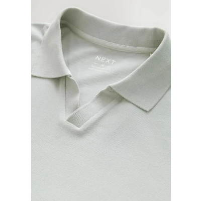 Afbeelding van Next Revere Collar Regular FIT Poloshirt, Heren, Maat: XXL, Ice grey