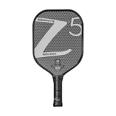 Afbeelding van ONIX Graphite Z5 Pickleball Paddle (grafiet koolstofvezel gezicht met ruw textuur oppervlak, kussen comfort grip en Nomex honingraatkern voor aanraking, controle kracht), wit
