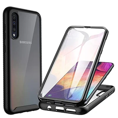Afbeelding van CENHUFO beschermhoes voor Samsung A70, schokbestendig, met displaybescherming, 360 graden, beschermd, telefoon, dubbelzijdig, bumper, transparant, draagbaar, integraal Galaxy