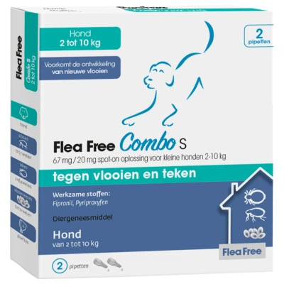Afbeelding van Flea Free Spot On Combo Hond Small Anti vlooien en tekenmiddel 2 pip 10kg