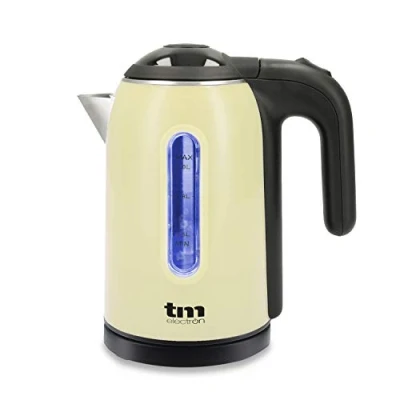 Afbeelding van Elektrische waterkoker met ledverlichting TM Electron Roestvrij staal Crème
