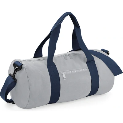 Afbeelding van Bagbase Gewoon Varsity Barrel / Duffle Bag (20 Liter) (Lichtgrijs Franse marine)