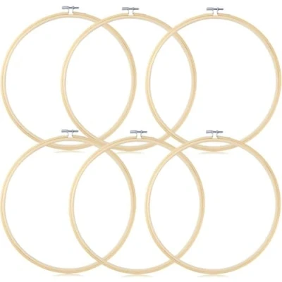 Afbeelding van TOKERD 6 Stks 8 &quot;Borduurwerk Hoops Ronde Kruis Stitch Cirkel Borduurwerk 20 cm Kruissteek Ringen voor DIY Art Craft Naaien Kransen Decoratie