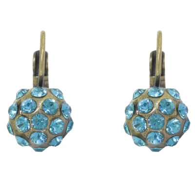 Afbeelding van Behave Oorbel french goud kleur met blauwe steentjes