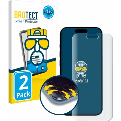 Afbeelding van BROTECT Screenprotector voor Apple iPhone 15 Plus Folie Beschermfolie matte volledig dekking (2 Stuks)