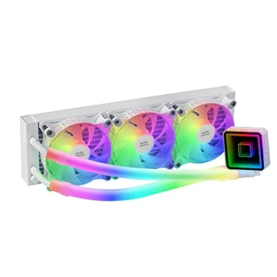 Afbeelding van MARSGAMING MLULTRA360W Gaming ML ULTRA360 Wit Vloeibare CPU Koeling TDP 650W Infinity Mirror 3 Stille FDB ARGB Fans Buizen Universele Multisocket