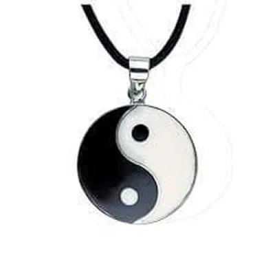 Afbeelding van Etnox hanger yin yang ketting zilver (K356)