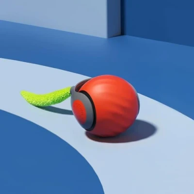 Afbeelding van Gerbala kattenspeelgoed, elektrisch bal, automatisch interactief hondenspeelgoed, zelfbezigheid met reservestaart (oranje)