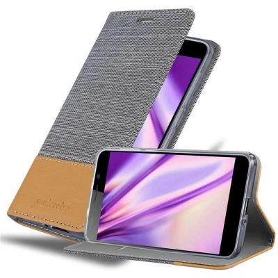 Afbeelding van Cadorabo Hoesje geschikt voor Honor 6 in LICHTGRIJS BRUIN Beschermhoes met magnetische sluiting, standfunctie en kaartvakje Book Case Cover Etui