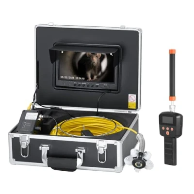 Afbeelding van VEVOR leidingcamera 50m rioolcamera 9 inch HD inspectiecamera met 512 Hz locatie