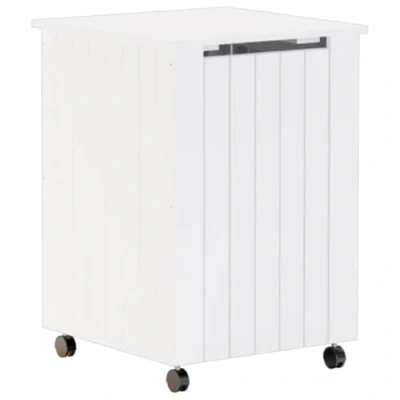 Afbeelding van vidaXL Wasmand met wielen RANA 45x45x64 cm massief grenenhout wit