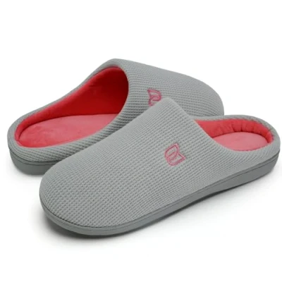 Afbeelding van Sloffen Heren Dames pantoffels Winter Warm Traagschuim Huisschoenen Indoor Outdoor voor men en vrouwen (Grijs Rozee, 40/41EU)