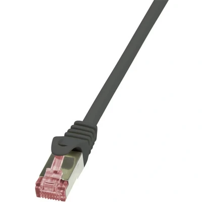 Afbeelding van LogiLink CQ2073S RJ45 Netwerkkabel, patchkabel CAT 6 S/FTP 5.00 m Zwart Vlambestendig, Snagless 1 stuk(s)