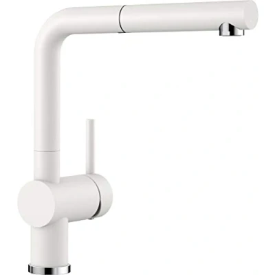 Afbeelding van Blanco Keukenkraan LINUS S silgraniet wit met uittrekbare uitloop 516692