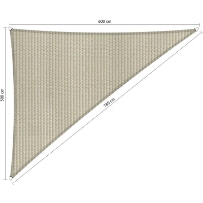 Afbeelding van Shadow Comfort® Driehoek 90 schaduwdoek UV Bestendig Zonnedoek 500 x 600 780 CM Sahara Sand