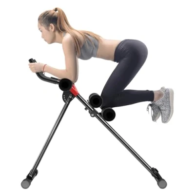 Afbeelding van gihusrzx Abdominale Trainer Ab Workout Apparatuur, Core &amp; Machine Thuis Gym, Opvouwbare Buik Oefening Machine, Abs voor Maag, Taille Apparatuur Rood Zwart