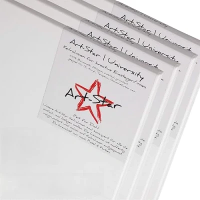 Afbeelding van 4x Art Star UNIVERSITY spanraam 50x70cm kunstenaarsdoek op 50x70 cm 100% katoenen doek ±280gsm dubbel gegrond, klaar om te schilderen met