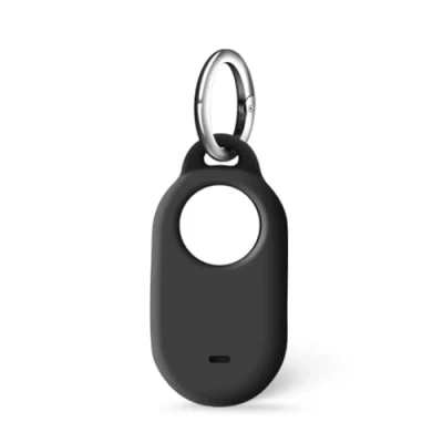 Afbeelding van ISKIP Samsung SmartTag2 hoesje, siliconen hoesje compatibel met Galaxy Smart Tag2, sleutelhanger (zwart)