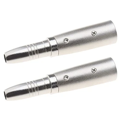 Afbeelding van 2x 3 Pins XLR naar 1/4 Inch Adapters Mannelijke Socket 6.35mm Vrouwelijke Jack Mono Plug Conversie Connectoren Zilver voor Microfoon Audio