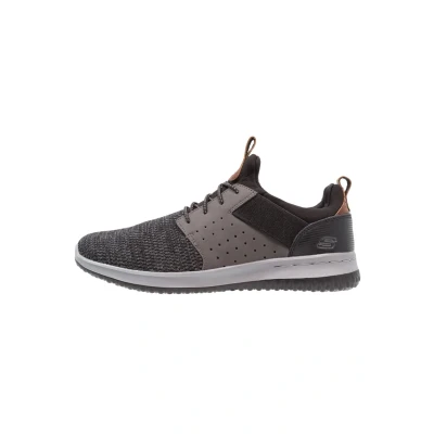 Afbeelding van Skechers Delson Instappers, Heren, Maat: 40, Black/grey Leer en textiel