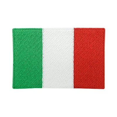 Afbeelding van Finally Home Italië vlag patch om op te strijken 7,5 x 4,9 cm Italiaanse patches, WK strijkplaatje, opstrijkplaatje,