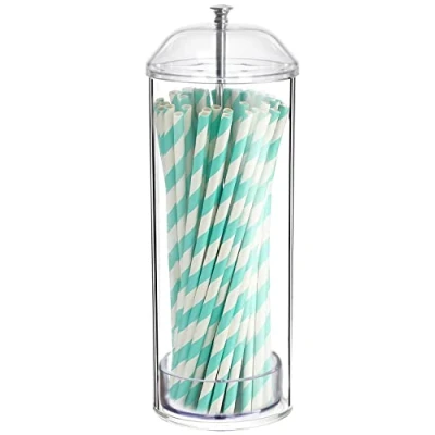 Afbeelding van Youngever Strodispenser, plastic rietjeshouder met deksel