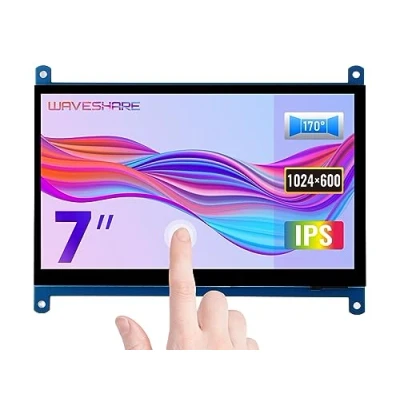 Afbeelding van Waveshare 7 inch Display for Raspberry Pi 4 Capacitive Touchscreen HDMI LCD (C) 1024x600 Resolution IPS with 170 View Angle Support All Pi/Windows 10/8.1/8/7 PC Monitor