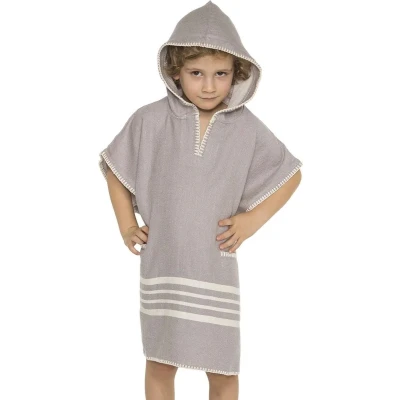 Afbeelding van Kinder Strandponcho Hamam Light Grey van Lalay maat 2 3 jaar t/m 10 11