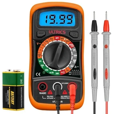 Afbeelding van ULTRICS Digitale Multimeter, TRMS 6000 Telt Handmatig/Automatisch Bereik Spanningsmeter Amperemeter Ohmmeter, AC/DC Spanning, Stroom, Weerstand, Diodes Tester met LCD Scherm voor Thuis Factory DIY